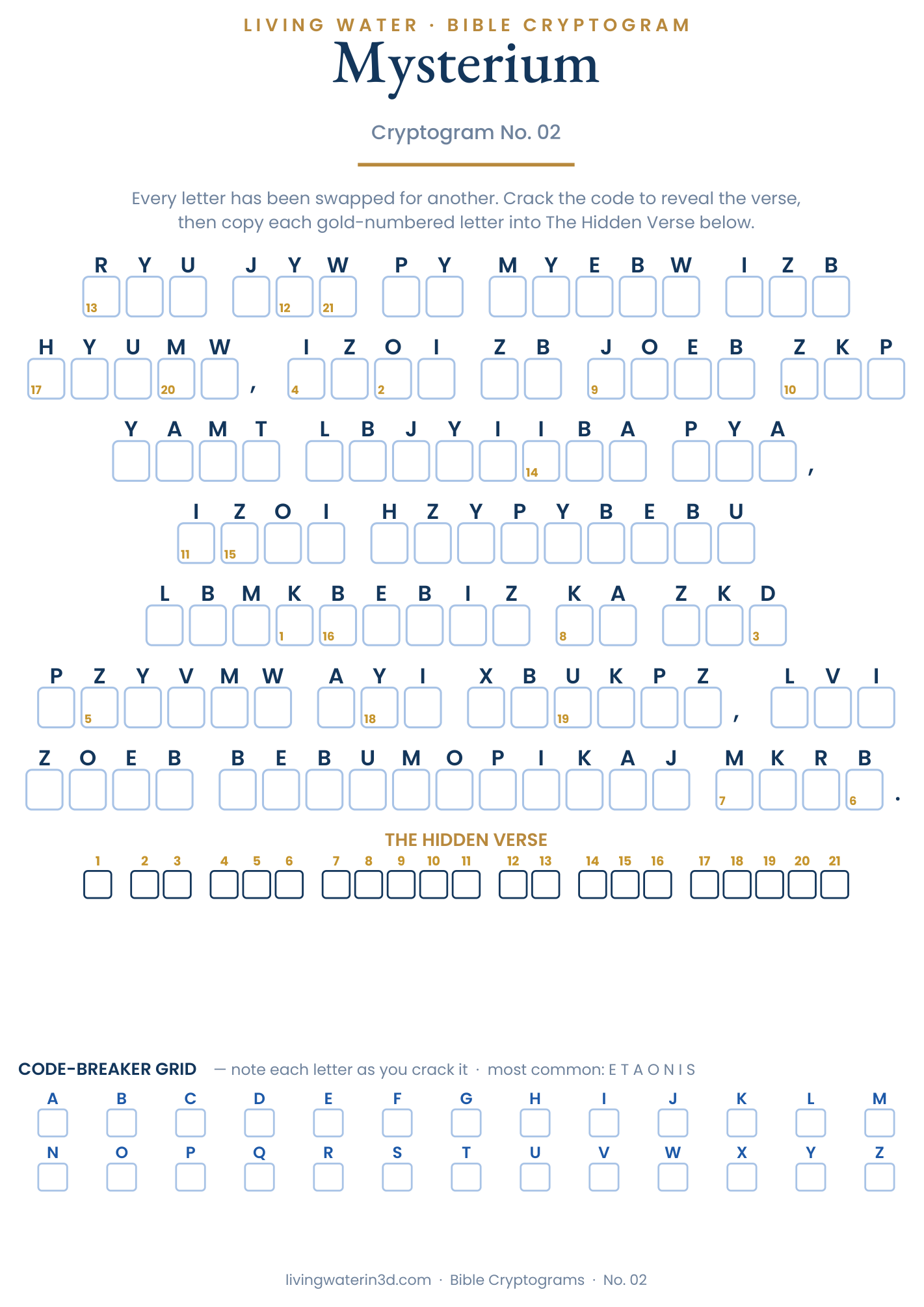 Adult Bible Cryptogram No. 2 — Mysterium