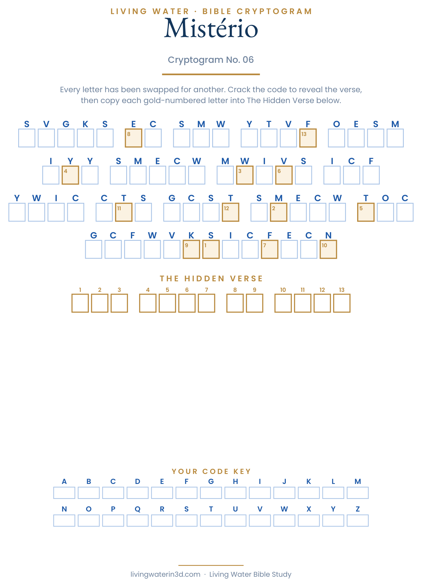 Adult Bible Cryptogram No. 6 — Mistério